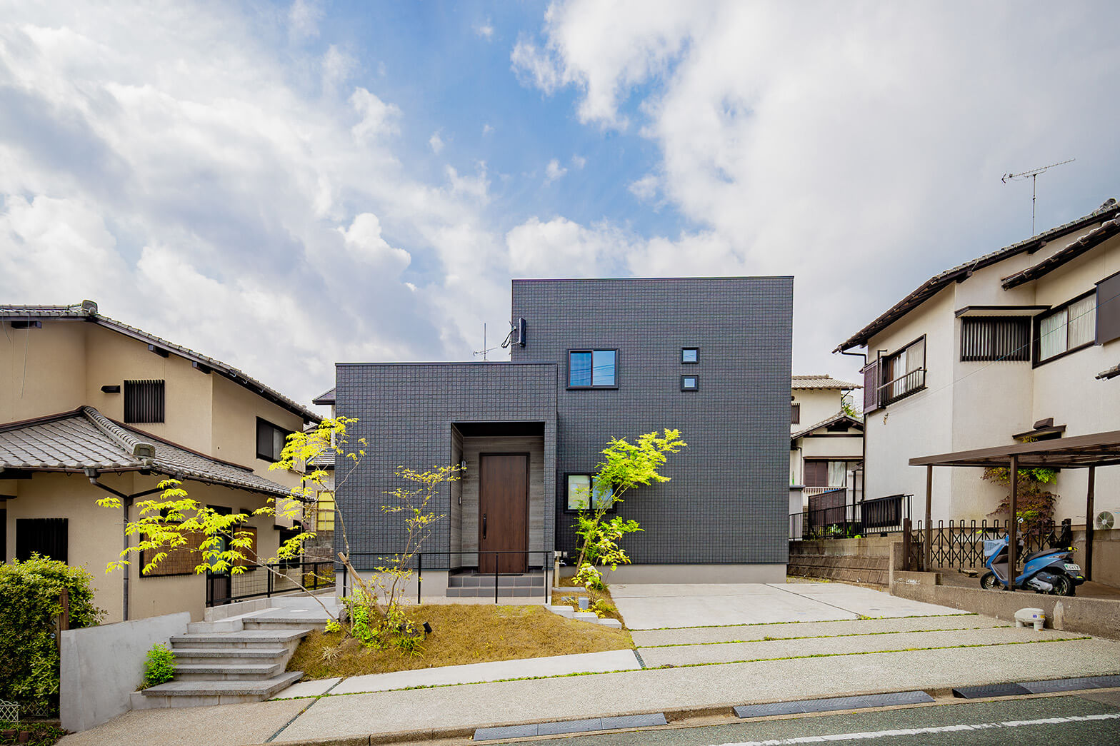 永代ハウスの施工事例。福岡県太宰府市大佐野モデルの外観写真。