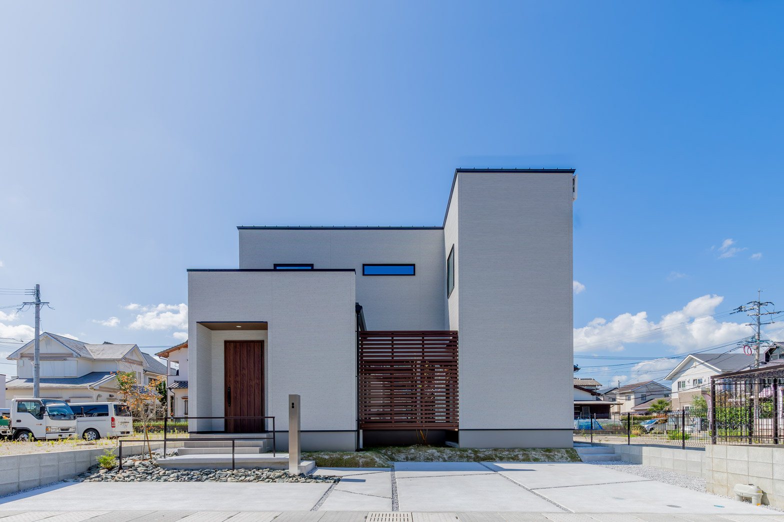 永代ハウスの施工事例。糸島市高田２号地の外観写真。